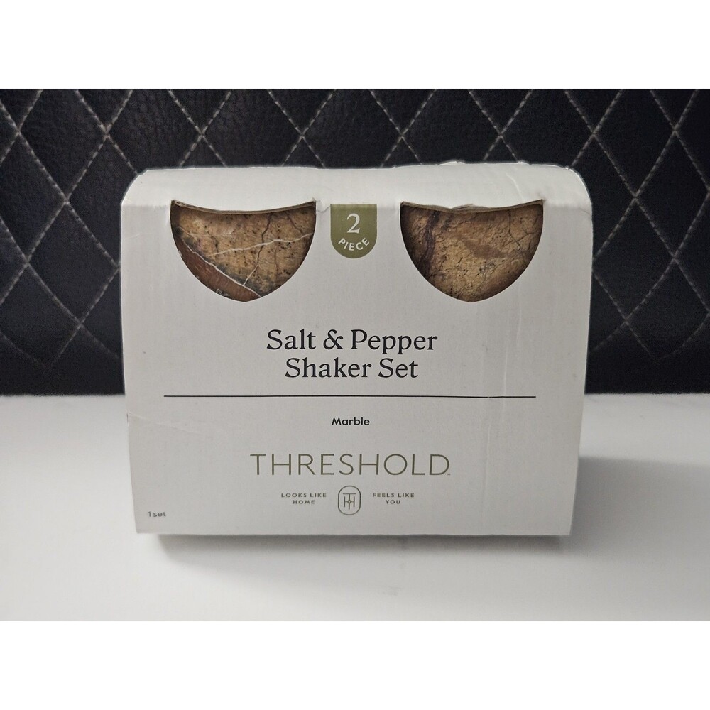 Threshold Farmhouse Brown Marble Salt & Pepper Shaker Set Target Kitchen Decor